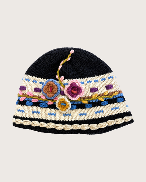 Alpaca Hat-Embroidery Flowers