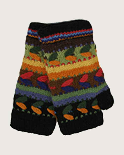 Alpaca Handwarmers, black multi