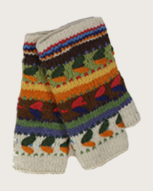 Alpaca Handwarmers, cream multi
