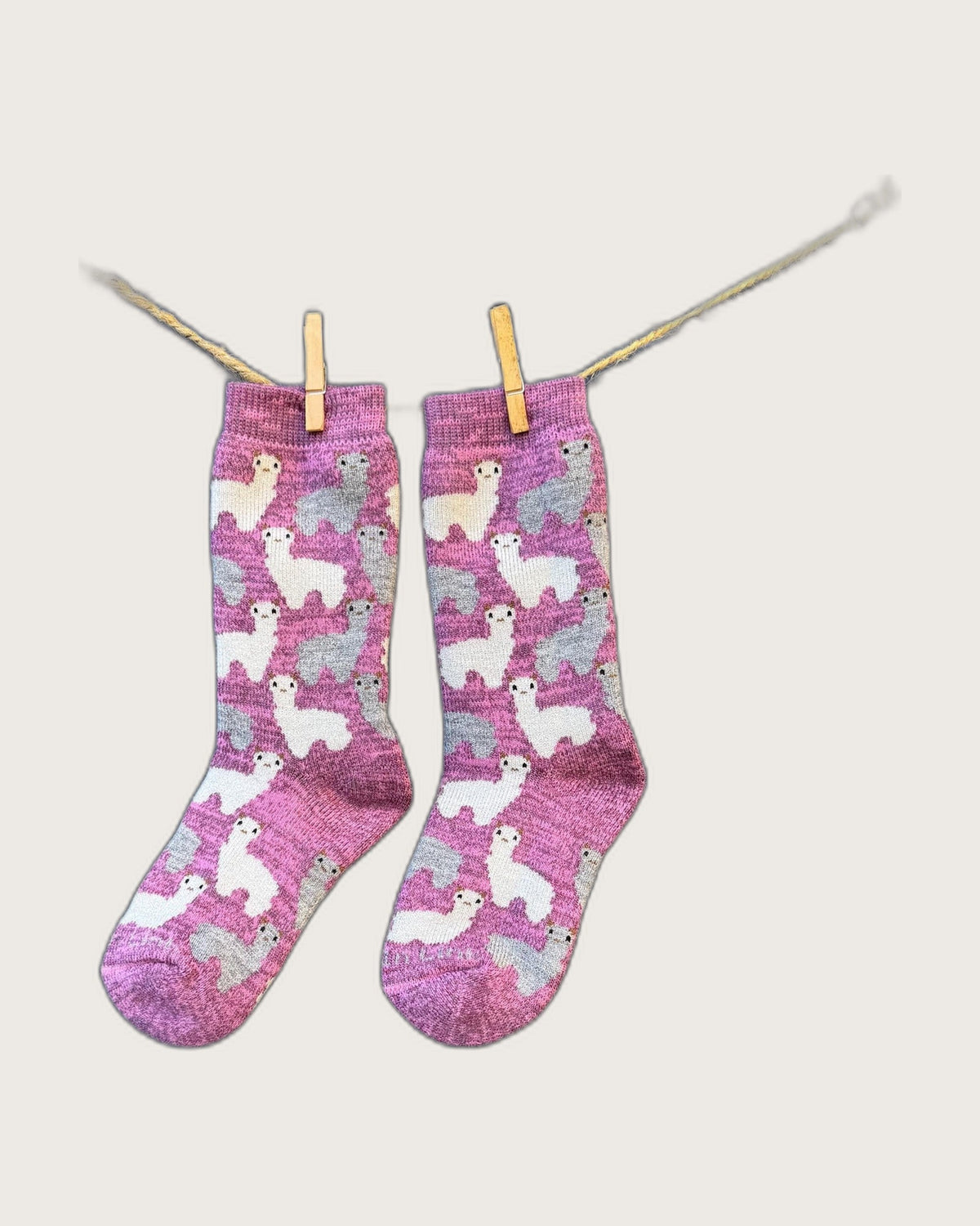 Motif Pink Alpaca Kid's Socks