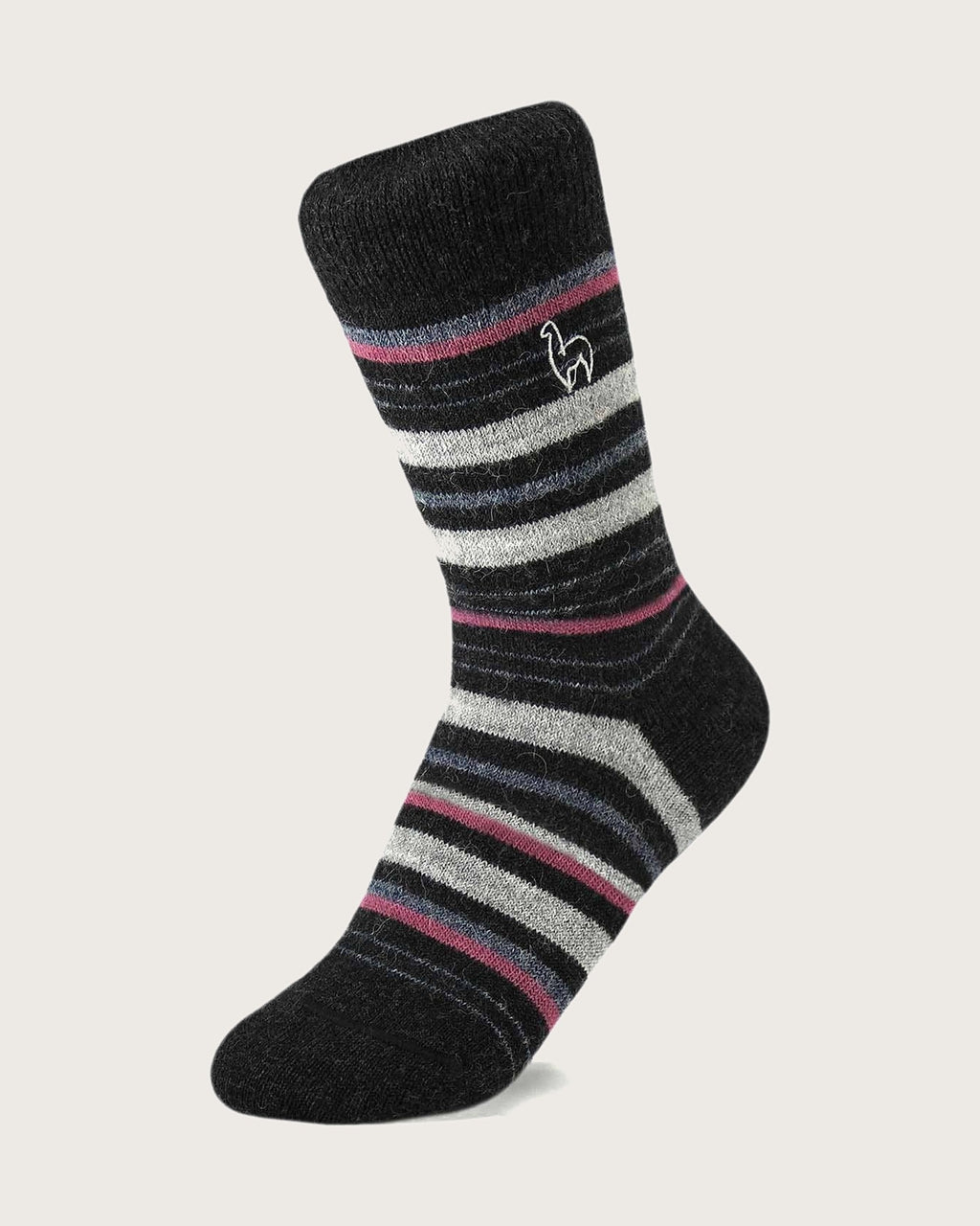 Mauve Alpaca Stripe Socks