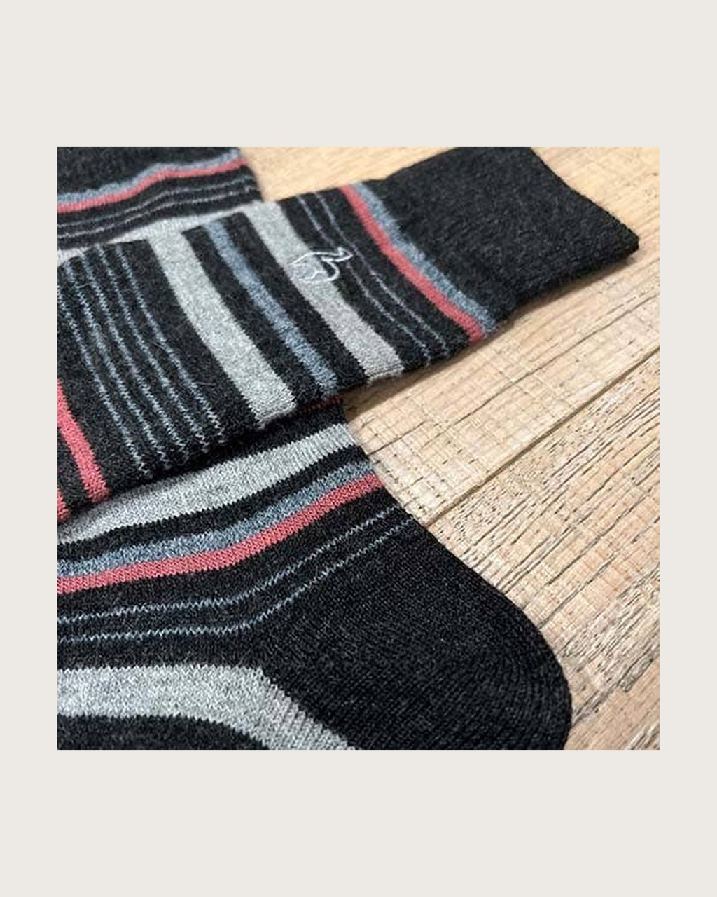 Mauve Alpaca Stripe Socks