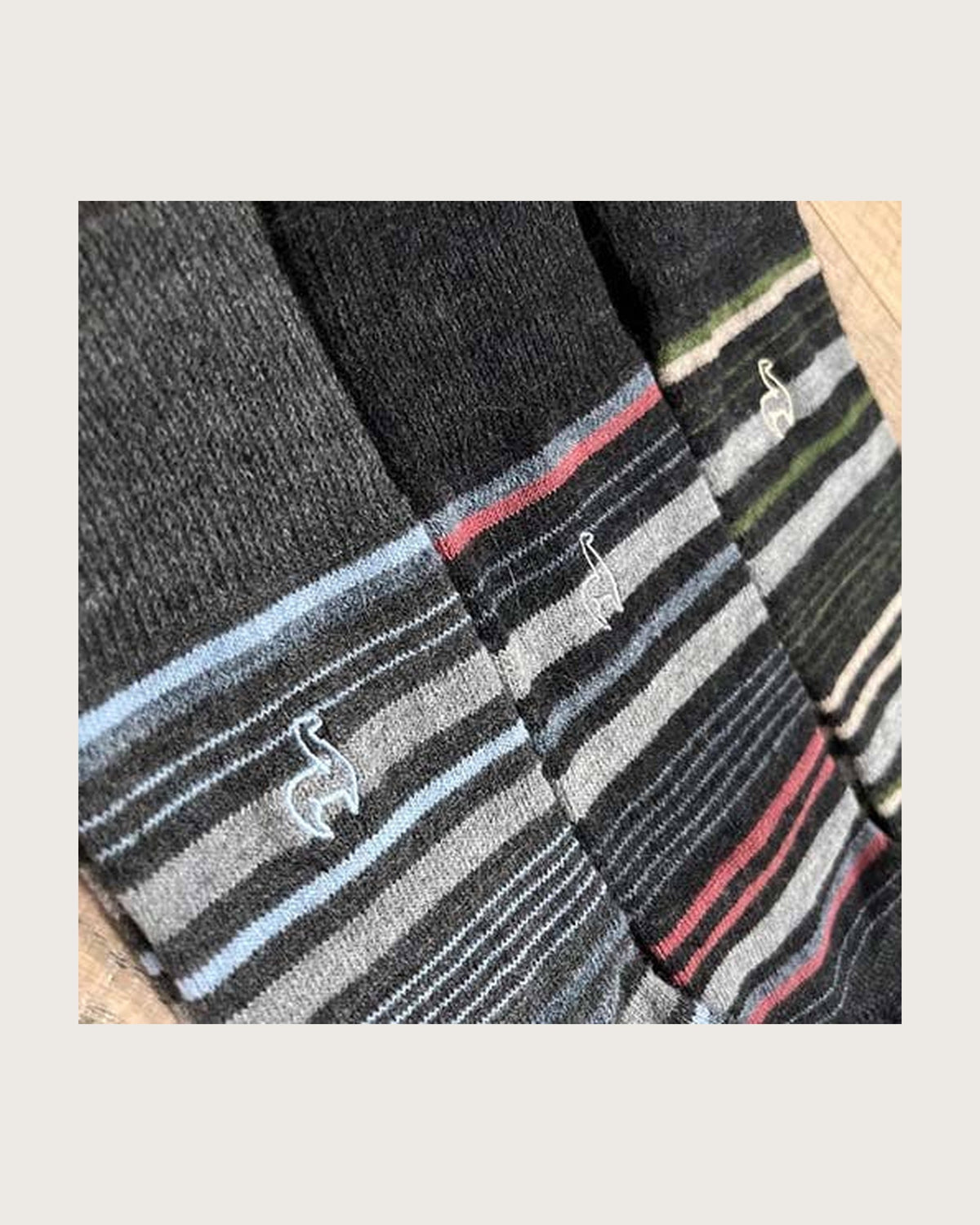 Mauve Alpaca Stripe Socks